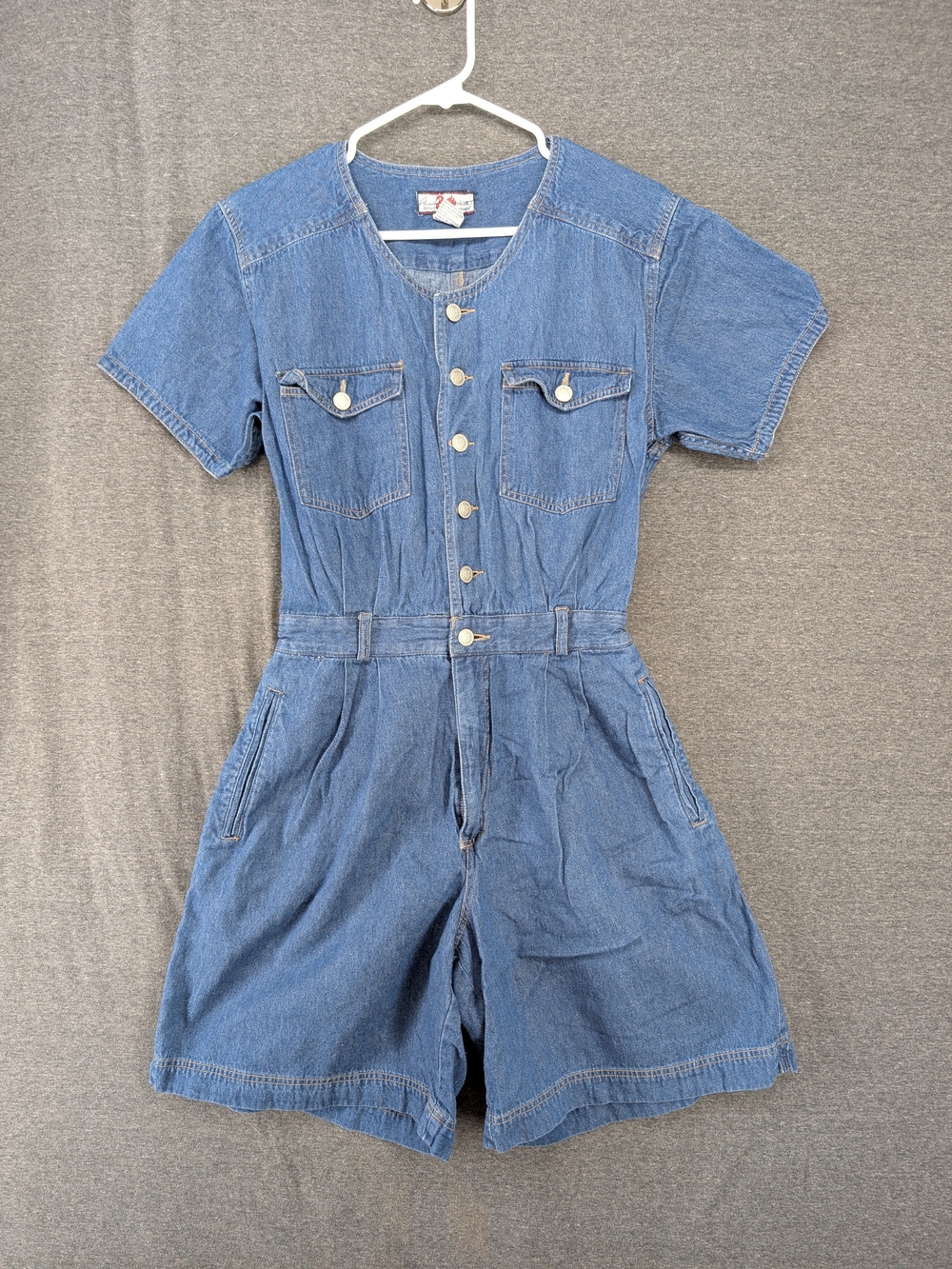 Gloria Vanderbilt Blue Denim Short Sleeve Romper